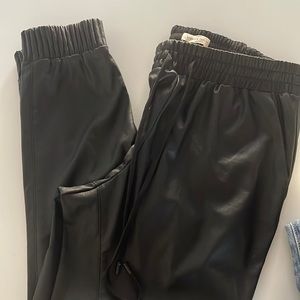 Rebeca Taylor Vegan Leather Joggers
